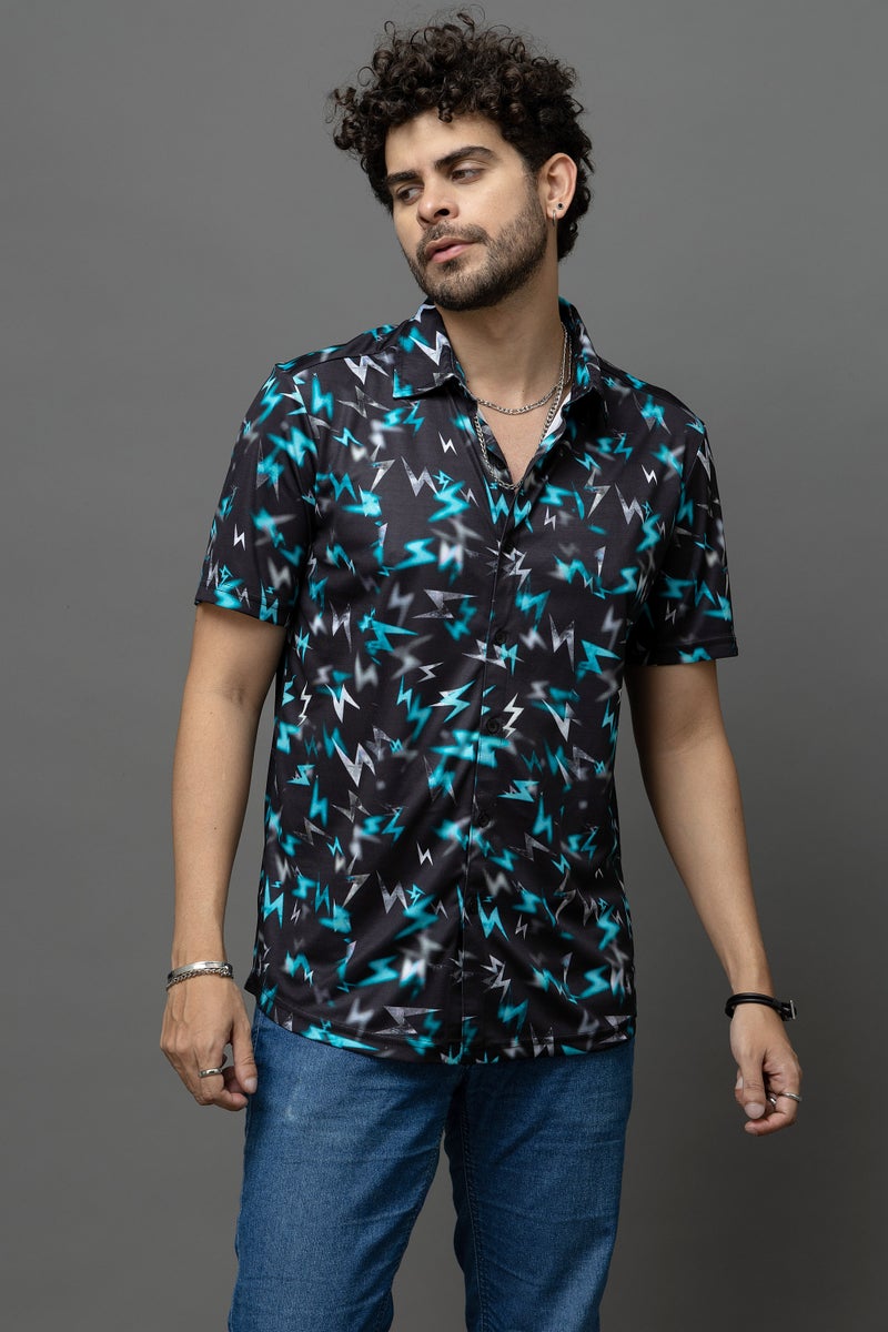 Go Devil Printed Black Shirt for Men - Image 1